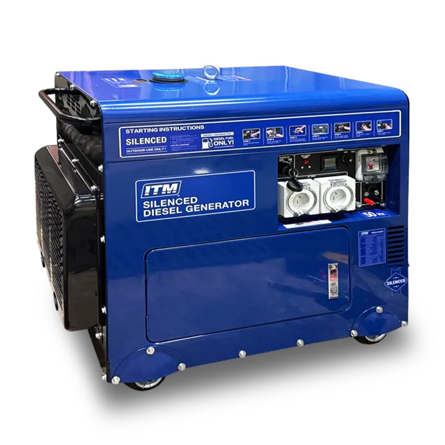 Itm Generators ITM TM524-6500S 6500W Peak Electric Start Silent Diesel Generator