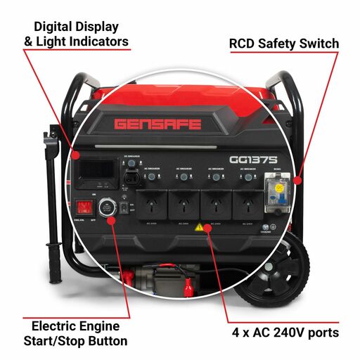Gensafe GG1375 13.75KVA Petrol Electric Start Generator – image 4