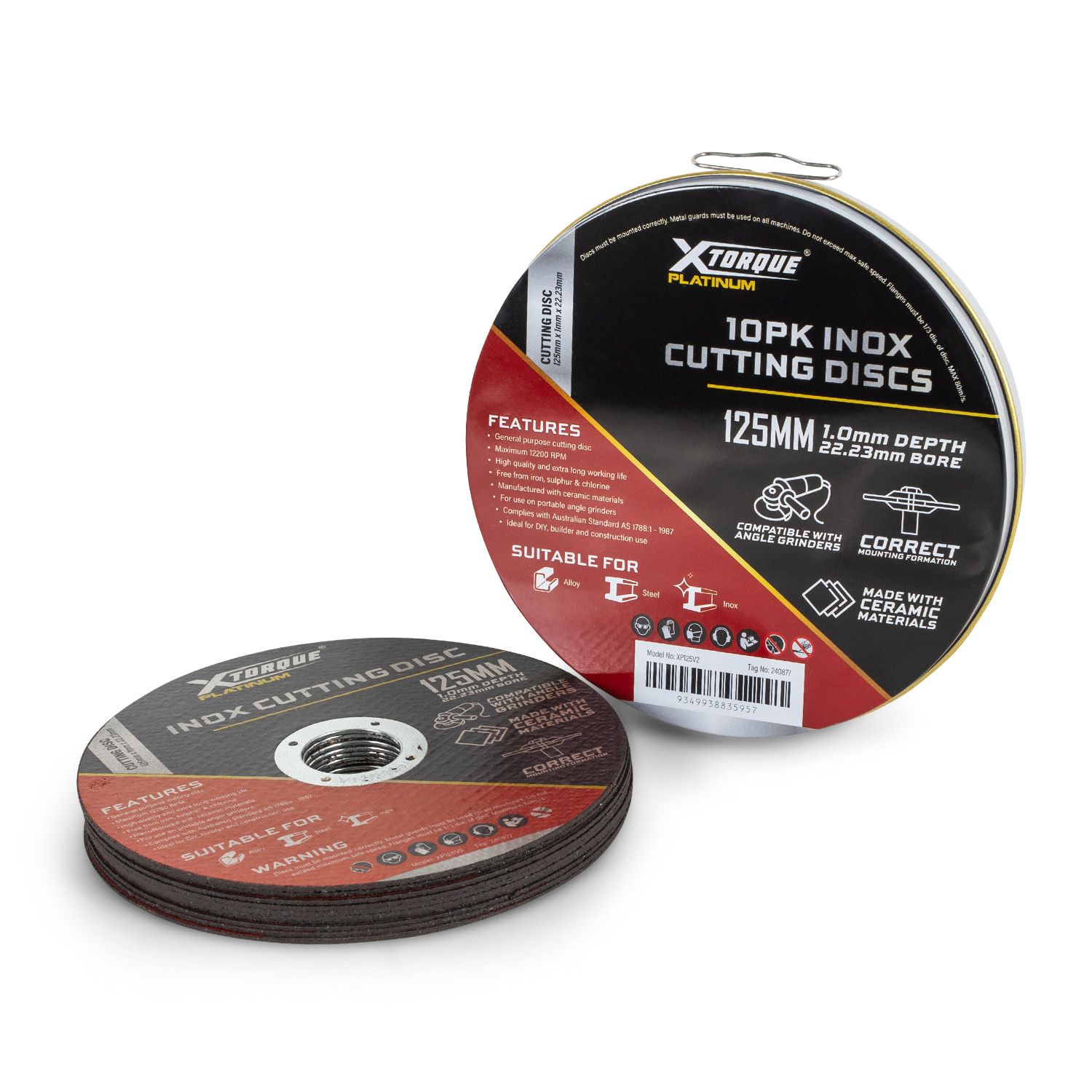 Xtorque XP125V2 10-Pack Platinum 125mm x 1mm x 22.23mm Inox Cutting Discs – image 2