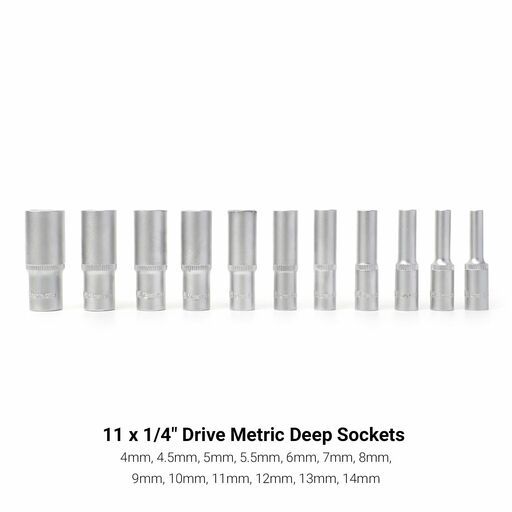 Daytona DSS39 39pce 1/4" 4-14mm, T10-T40, PH2 and PZ2 Socket Set with 100mm Extension Bar – image 6