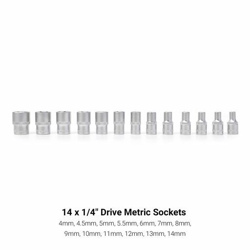 Daytona DSS39 39pce 1/4" 4-14mm, T10-T40, PH2 and PZ2 Socket Set with 100mm Extension Bar – image 5