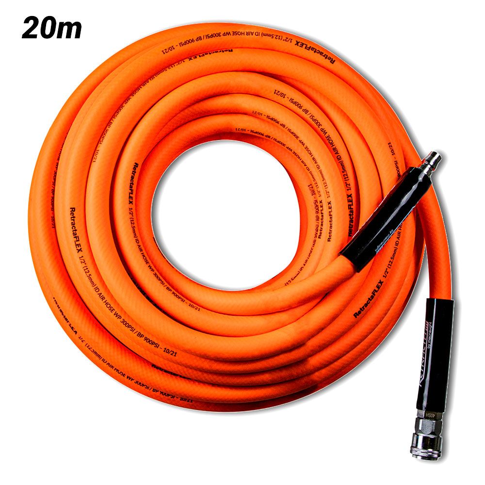 Retracta AH1220 RetractaFLEX 1/2" x 20m Air Hose with Nitto Style Coupler – image 1