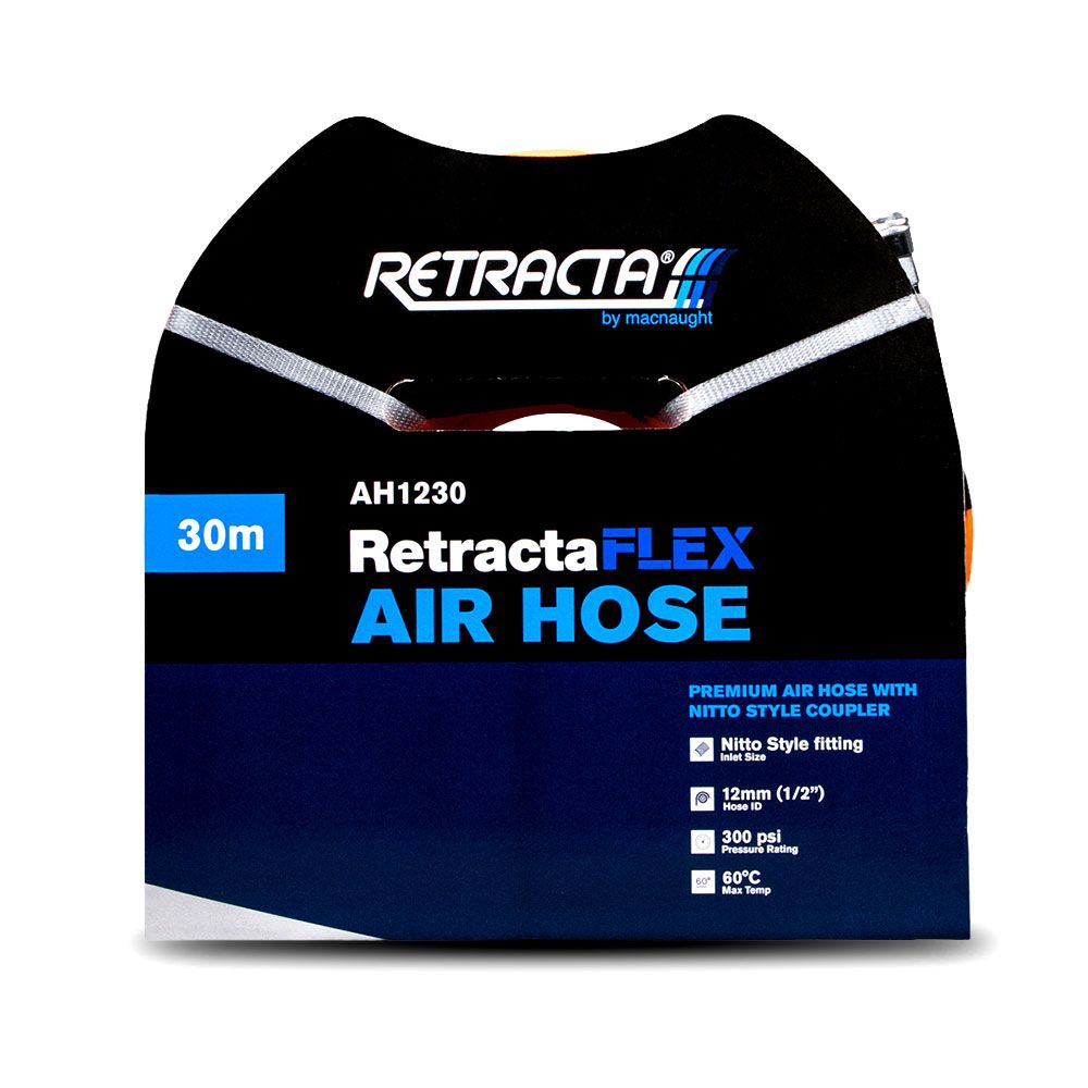 Retracta AH1230 RetractaFLEX 1/2" x 30m Air Hose with Nitto Style Coupler – image 3