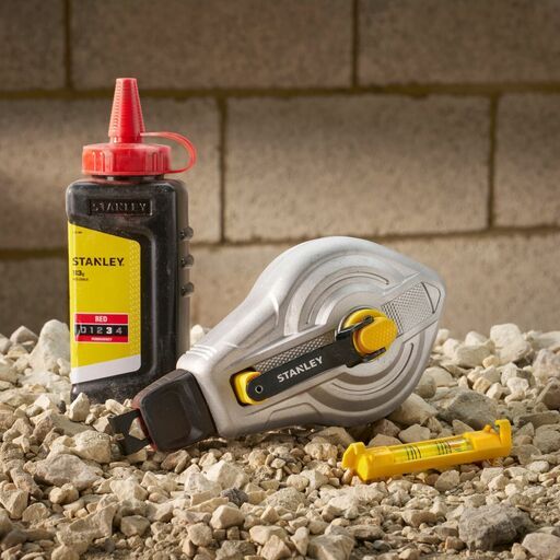 Stanley STHT47612-0 30m FatMax Aluminium 6:1 Gear Chalk Reel with Red Chalk & Spirit Level Kit – image 3
