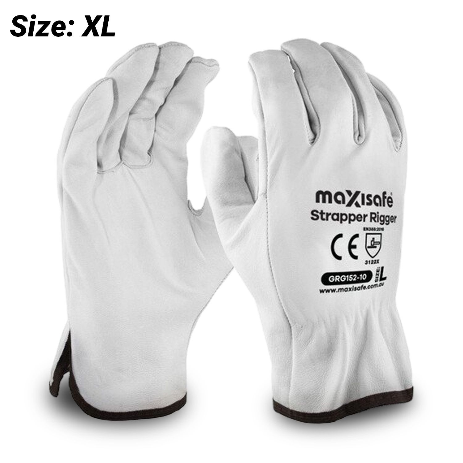 Maxisafe GRG152-11 Strapper Riggers Leather Gloves - Size 11 - XL – image 1