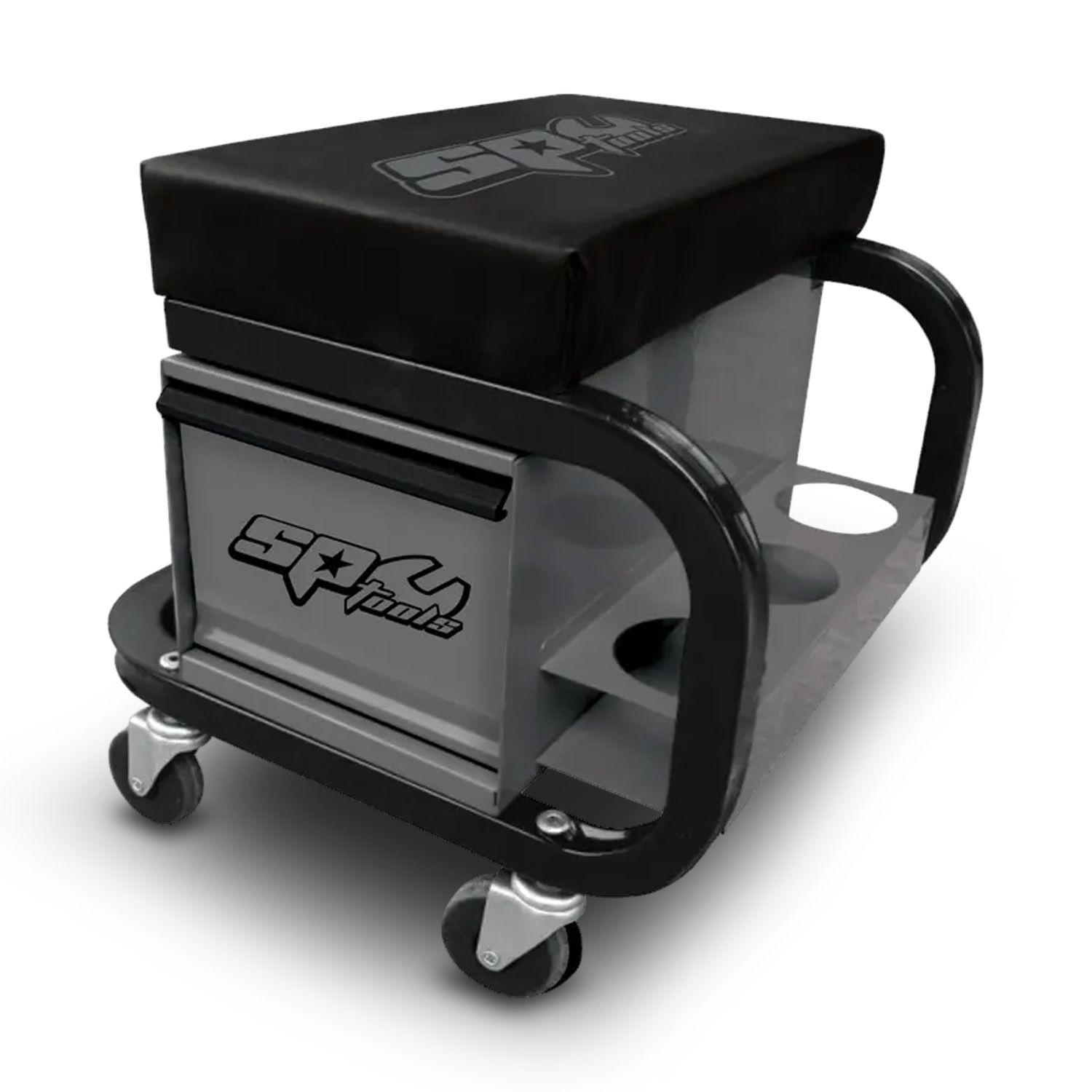 SP Tools SPR-18 Workshop Roller Seat with 1 Drawer - Grey / Black – image 1