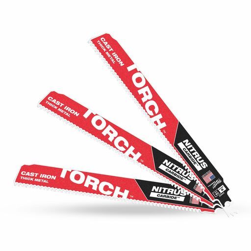 Milwaukee 48476352 3-Pack 230mm (9") SAWZALL™ The TORCH™ with NITRUS CARBIDE Teeth 10TPI Blade – image 4