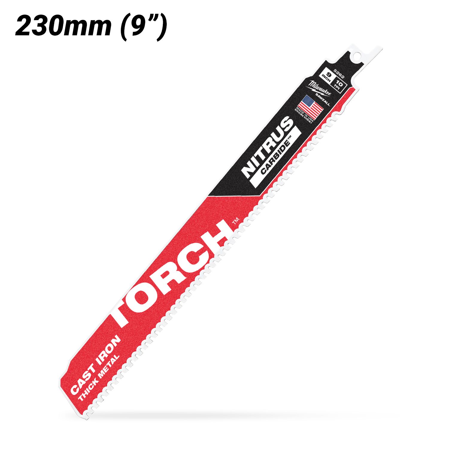 Milwaukee 48476252 230mm (9") SAWZALL™ The TORCH™ with NITRUS CARBIDE Teeth 10TPI Blade – image 2