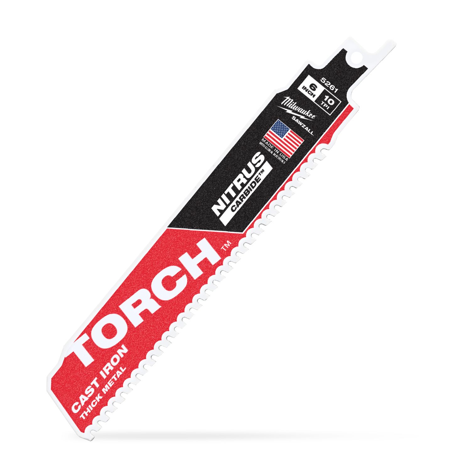 Milwaukee 48476251 150mm (6") SAWZALL™ The TORCH™ with NITRUS CARBIDE Teeth 10TPI Blade – image 4