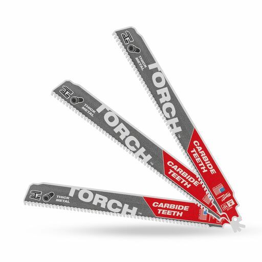 Milwaukee 48475352 3-Pack 230mm (9") SAWZALL™ The TORCH™ with Carbide Teeth 10TPI Blade – image 4