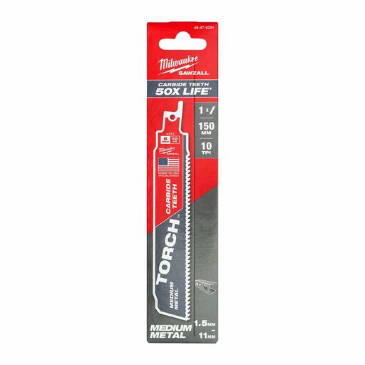 Milwaukee 48475251 150mm (6") SAWZALL™ The TORCH™ with Carbide Teeth 10TPI Blade – image 5