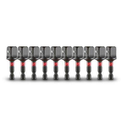 Milwaukee 48325734 10-Pack SHOCKWAVE 1/4" Hex to 1/2" Square Power Bit Socket Adapter – image 4