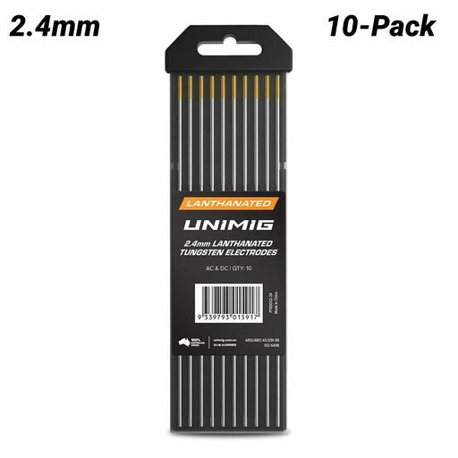 UNIMIG PTR0002-24 10-Pack 2.4mm Lanthanated TIG Tungsten Electrode