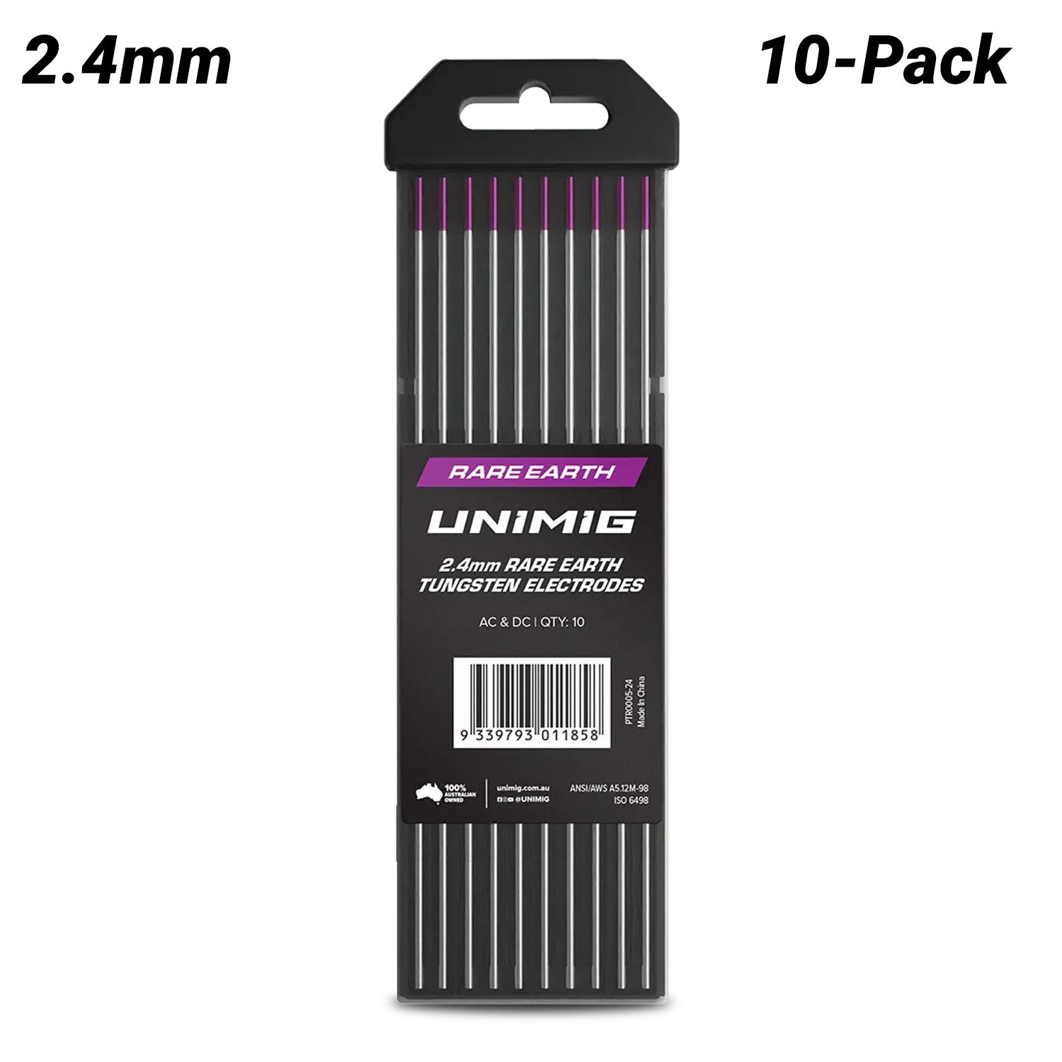 UNIMIG PTR0005-24 10-Pack 2.4mm Rare Earth TIG Tungsten Electrode – image 1