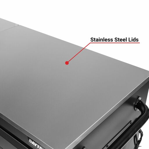 Daytona DMB62 62" Stainless Steel Open Top Workbench with Power Tool Charging Drawer – image 9