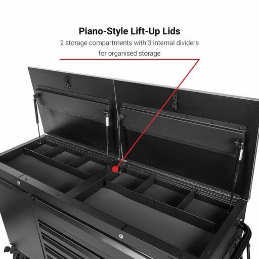 Daytona DMB62 62" Stainless Steel Open Top Workbench with Power Tool Charging Drawer – image 8