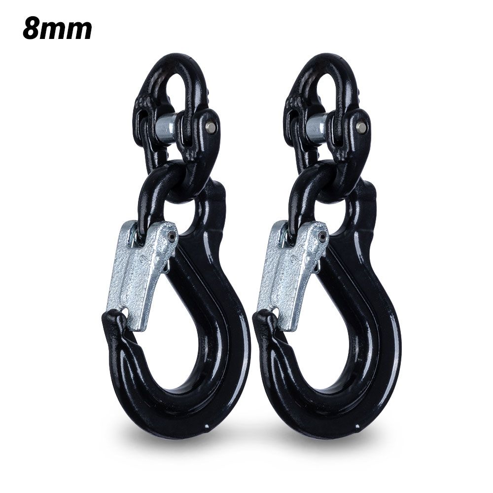 ITM TM9804-2000B 2000kg Max Towing Capacity 8mm Black Safety Chain Hook Set – image 1