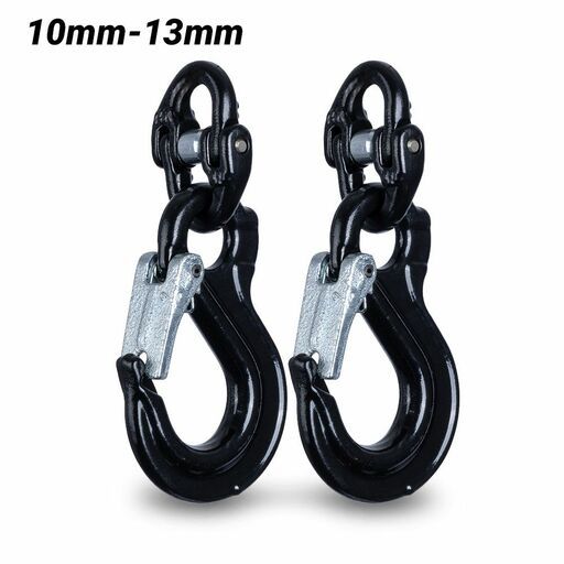 ITM TM9804-4000B 4000kg Max Towing Capacity 10mm-13mm Black Safety Chain Hook Set