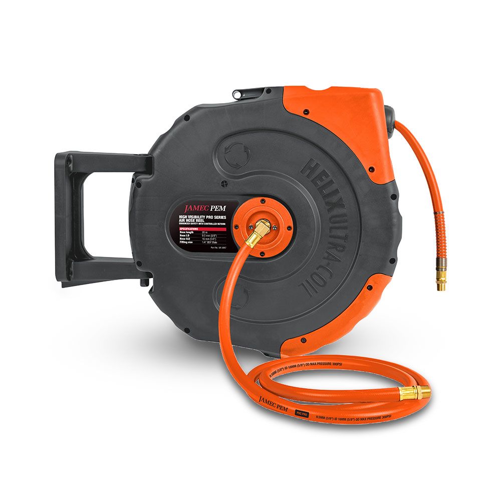Jamec-Pem 58.5067 3/8" x 20m Hi Vis PVC Air Hose Reel – image 2