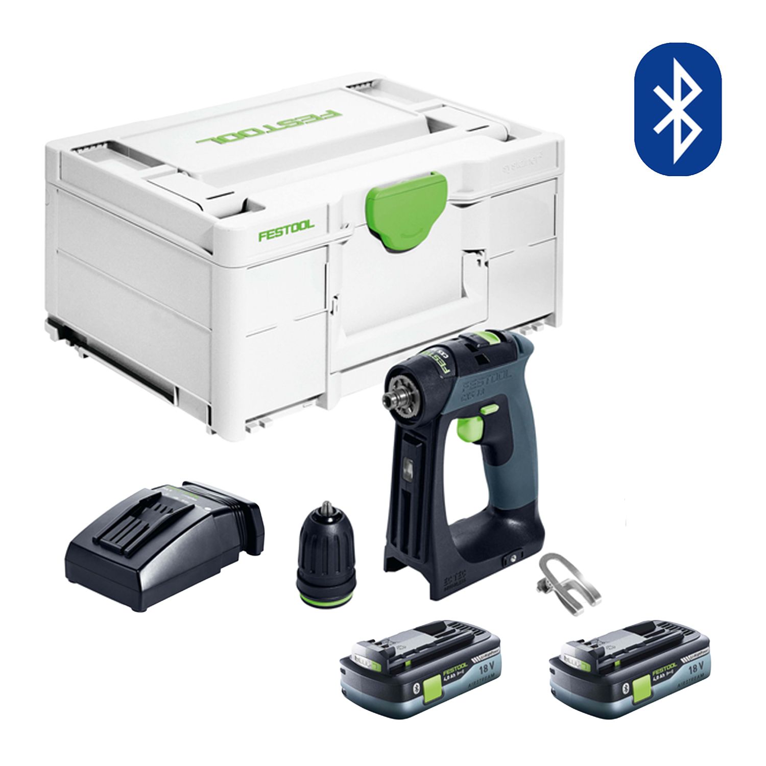 Festool CXS 18 C4.0-Plus (578283) 18V CXS 4.0Ah Li-ion High Power Cordless Bluetooth Compact 2 Speed Drill Combo Kit with Systainer – image 2