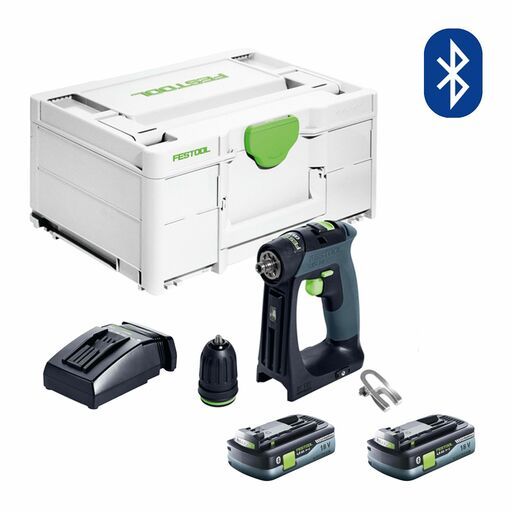 Festool CXS 18 C4.0-Plus (578283) 18V CXS 4.0Ah Li-ion High Power Cordless Bluetooth Compact 2 Speed Drill Combo Kit with Systainer – image 2