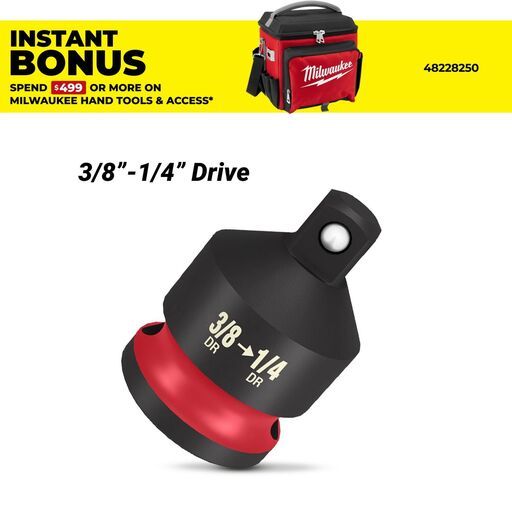 Milwaukee 49666722 SHOCKWAVE 3/8" Drive to 1/4" Drive Impact Socket Reducer