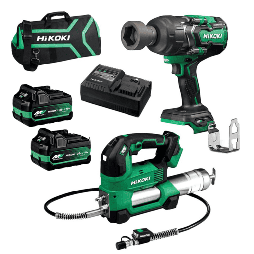 HiKOKI AL18DWR36(HRZ) (AU48000069) 36V 2.5Ah / 18V 5.0Ah Li-ion Cordless Multivolt Grease Gun & Wrench 2pce Combo Kit – image 5