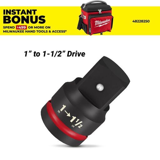 Milwaukee 49666732 SHOCKWAVE 1" Drive to 1-1/2" Drive Impact Socket Reducer