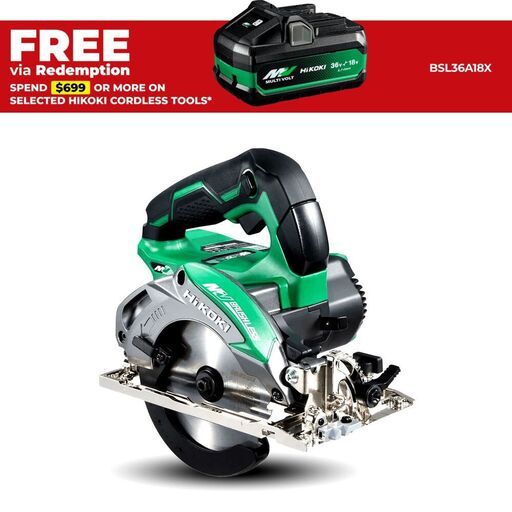 HiKOKI C3605DAW2Z 36V Li-ion Cordless Brushless 125mm (5") Circular Saw - Skin Only
