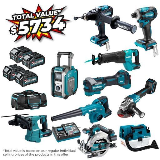 Makita DK0286G101 40V XGT 2.5Ah / 4.0Ah Li-ion Cordless Brushless 10pce Combo Kit