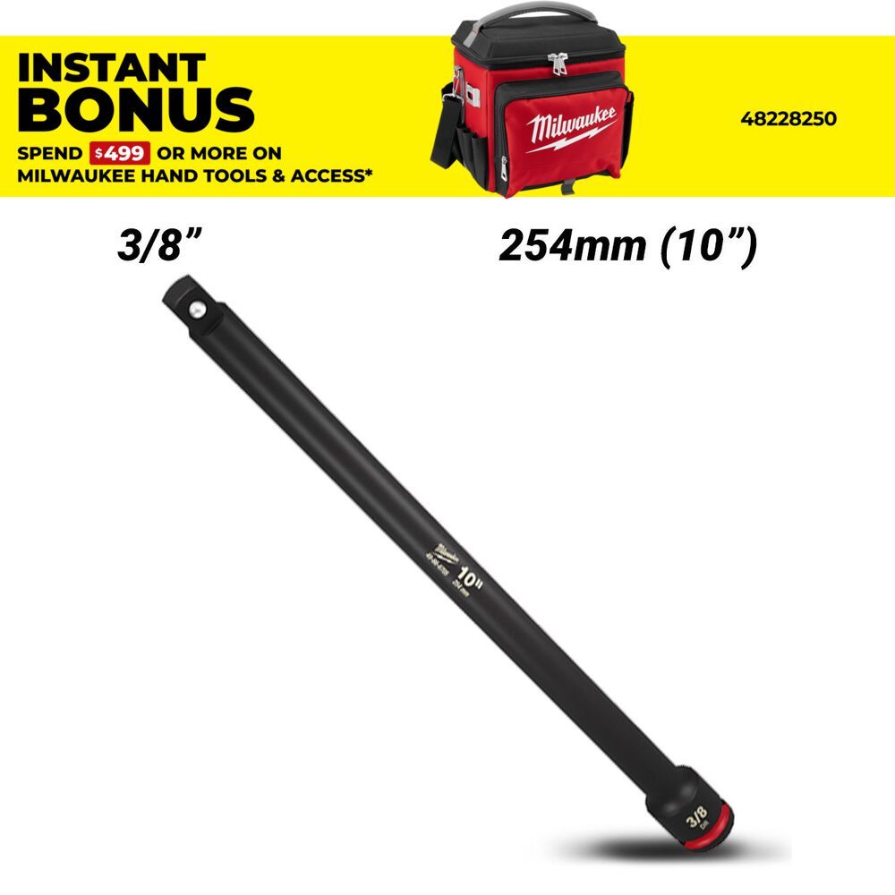 Milwaukee 49666705 SHOCKWAVE 3/8" Drive 254mm (10") Impact Socket Extension – image 1