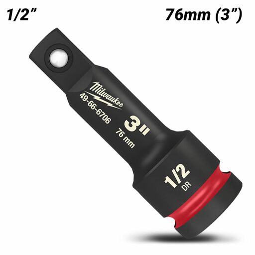 Milwaukee 49666706 SHOCKWAVE 1/2" Drive 76mm (3") Impact Socket Extension – image 2