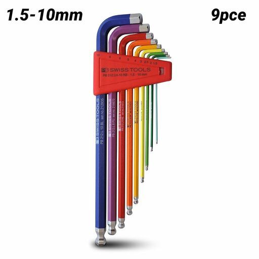 PB SWISS TOOLS PB212.LH-10RBCN 9pce L Hex Key Set