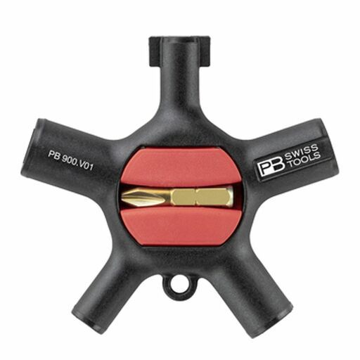 PB SWISS TOOLS PB900.V01CN Universal Cabinet Key with Bit Holder & 2 C6 Precision Bits – image 2