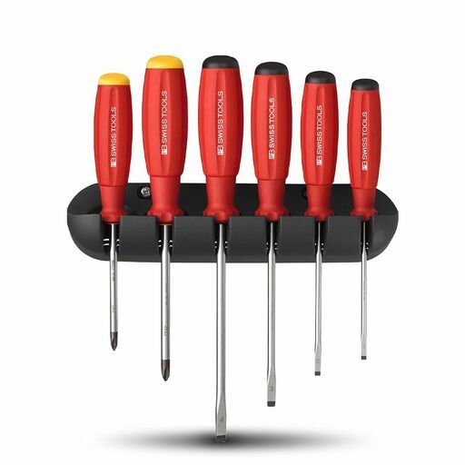 PB SWISS TOOLS PB8244.CBB 6pce SwissGrip Slotted & Phillips Screwdriver Set with Wall Mount – image 2