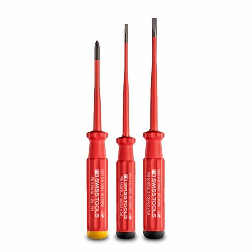 PB SWISS TOOLS PB5550.CBB 3pce Metric Slotted & Phillips Classic VDE Screwdriver Set – image 2