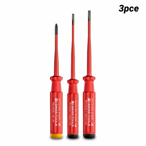 PB SWISS TOOLS PB5550.CBB 3pce Metric Slotted & Phillips Classic VDE Screwdriver Set