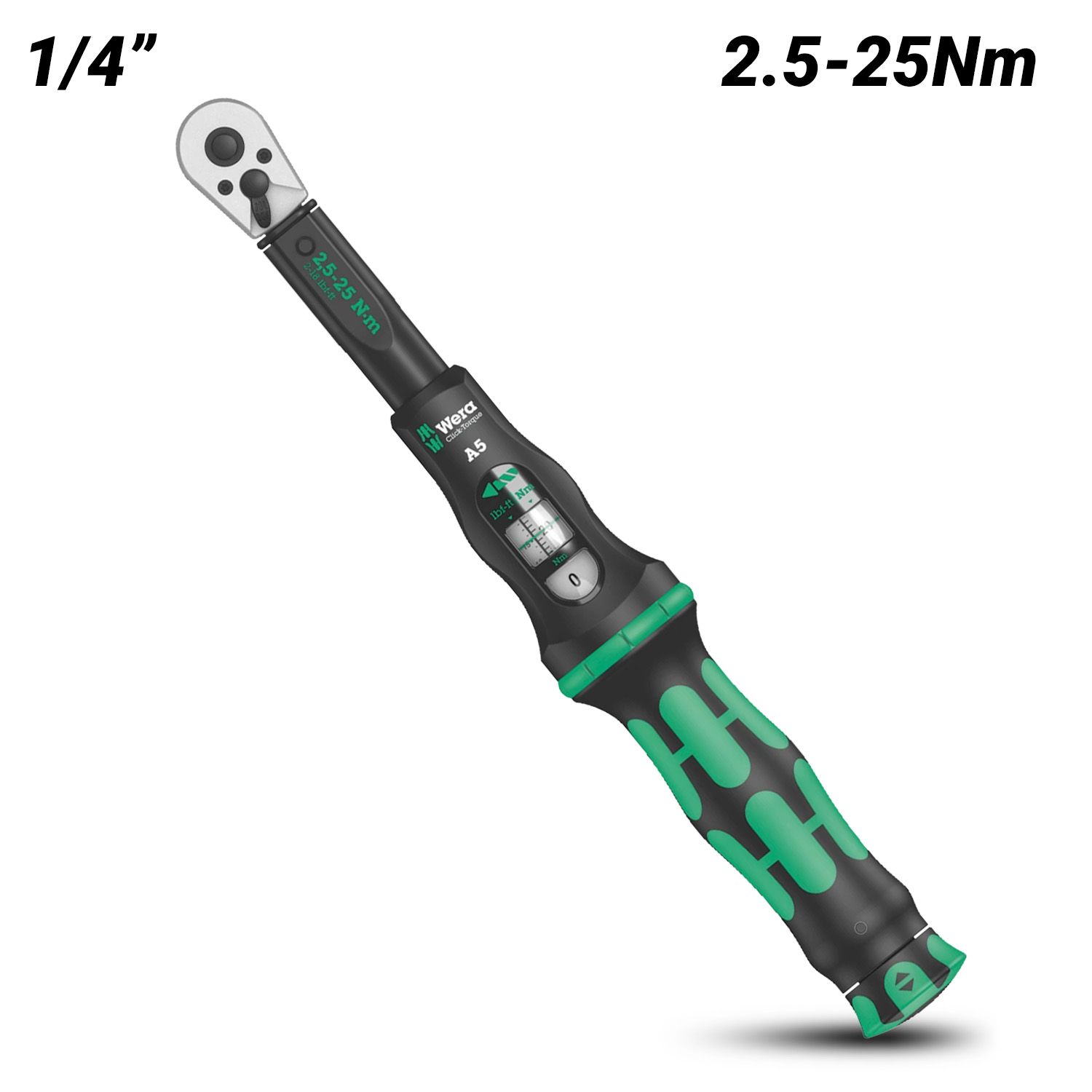 Wera WER075604 1/4" Drive 2.5-25Nm Click-Torque Reversible Ratchet Torque Wrench – image 1