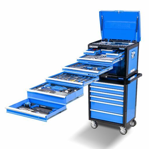 Kincrome K1227B 281pce Blue EVOLUTION 26" Workshop Tool Kit with 7 Drawer Tool Chest + 7 Drawer Roller Cabinet with BONUS 30pce Single Way Gear Spanners in EVA Tray – image 2
