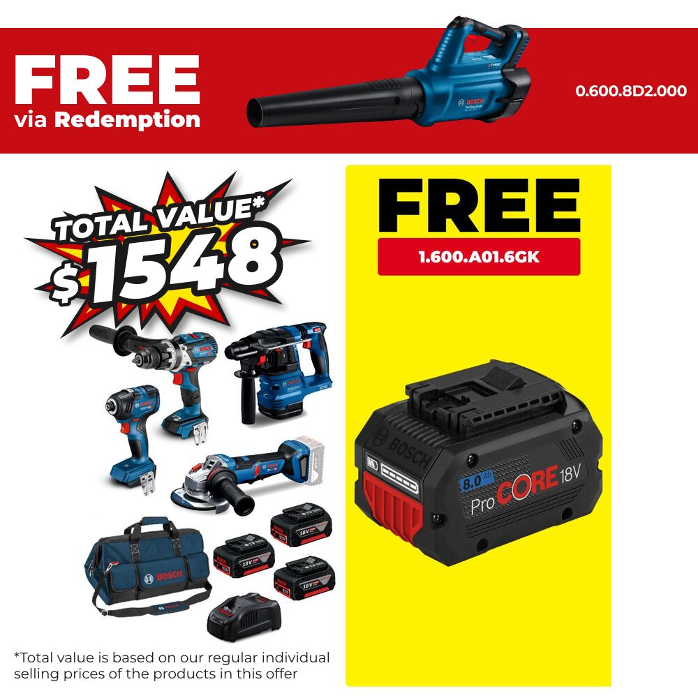 Bosch 0.615.A50.0G1 18V 5.0Ah Li-ion Cordless Brushless 4pce Combo Kit – image 1
