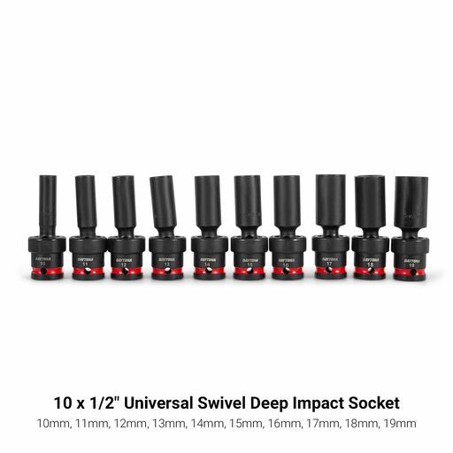Daytona D12UISS 10pce 1/2" 10-19mm Universal Swivel Deep Impact Socket Set – image 3