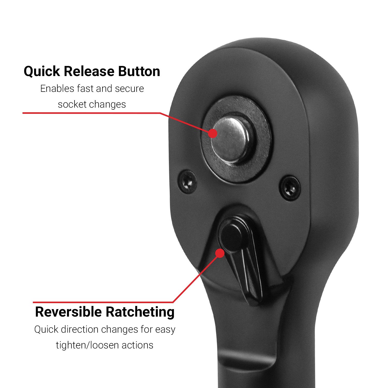 Daytona D34RH1010 1010mm 3/4" Drive 24T Heavy Duty Ratchet Handle with Quick Release – image 3