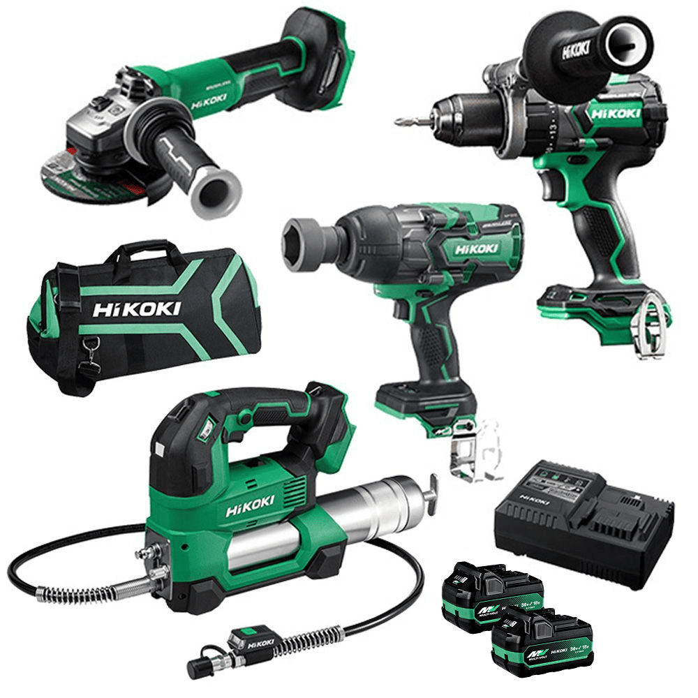 HiKOKI AL18D4P(HRZ) (AU40100002) 36V 2.5Ah / 18V 5.0Ah Li-ion Cordless Brushless Multivolt 4pce Combo Kit – image 2