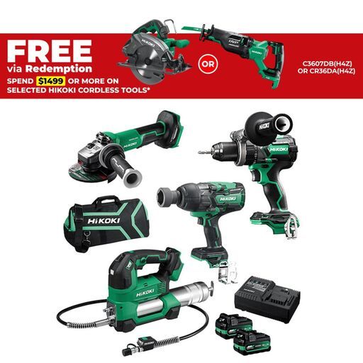 HiKOKI AL18D4P(HRZ) (AU40100002) 36V 2.5Ah / 18V 5.0Ah Li-ion Cordless Brushless Multivolt 4pce Combo Kit