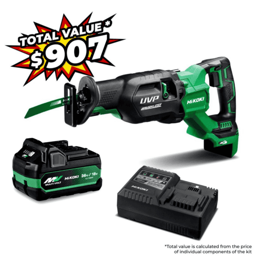 HiKOKI CR36DA(VP) 36V 5.0Ah/2.5.Ah Li-ion Cordless Brushless MultiVolt Reciprocating Saw Value Pack Combo Kit – image 2