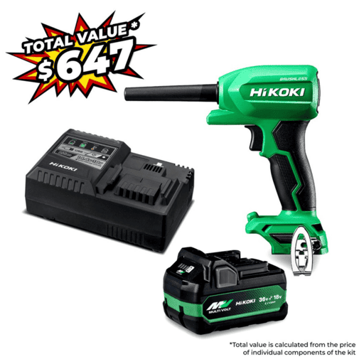 HiKOKI RA18DA(VP) 18V 5.0Ah/2.5.Ah Li-ion Cordless Brushless MultiVolt  Air Duster Value Pack Combo Kit – image 2