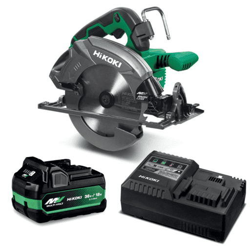 HiKOKI C3607DB(VP) 36V 5.0Ah/2.5.Ah Li-ion Cordless Brushless MultiVolt 185mm (7") Circular Saw Value Pack Combo Kit – image 4