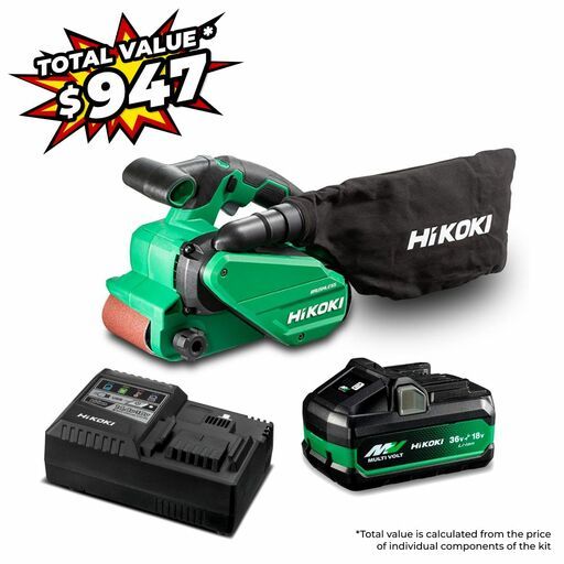 HiKOKI SB3608DA(VP) 36V 5.0Ah/2.5.Ah Li-ion Cordless Brushless Belt Sander Value Pack Combo Kit – image 5