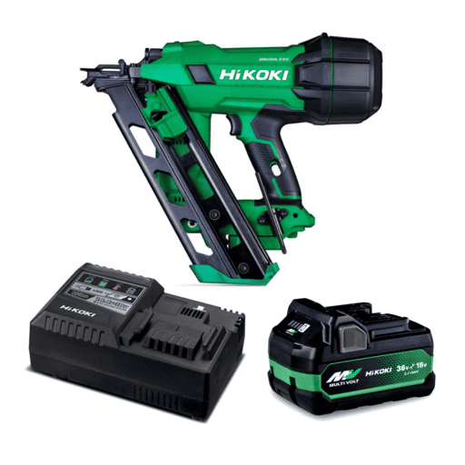 HiKOKI NR1890DCA(VP) 18V 5.0Ah/2.5.Ah Li-ion MultiVolt Cordless Brushless Gasless 90mm Framing Nailer Value Pack Combo Kit – image 4