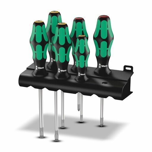 Wera WER105650 6pce Kraftform Plus Slotted / Phillips Screwdriver Set with Rack
